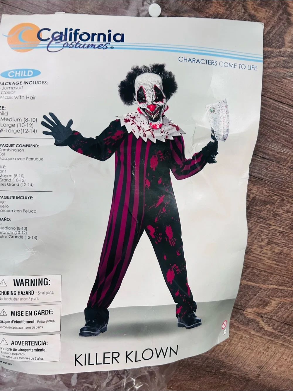 California Costumes red and Black Killer Klown Costume